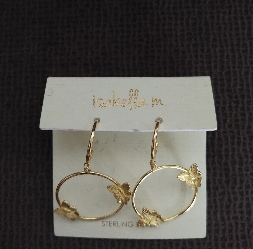 isabella m. Open Circle Butterflies🦋 Earrings - Picture 7 of 14